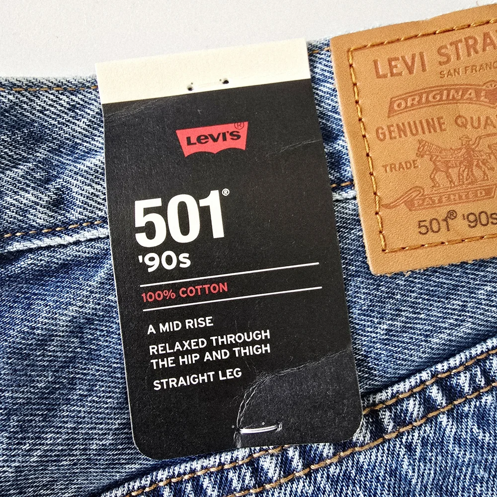 NWT Levi's Premium 501 90s Straight Jeans Blue Size 29 - Picture 3 of 7